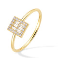 9ct Yellow Gold Cubic Zirconia Baguette Pear Halo Ring