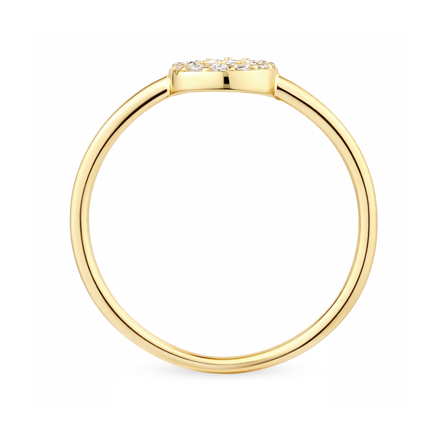 9ct Yellow Gold Cubic Zirconia Baguette Round Halo Ring
