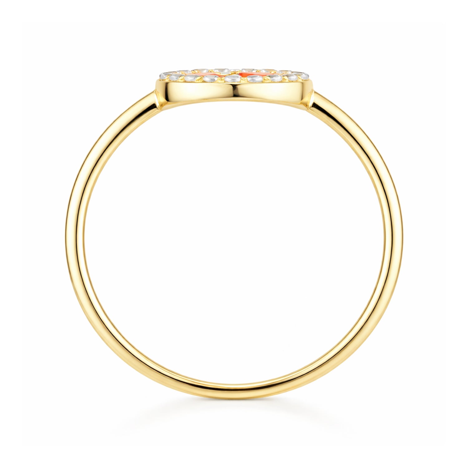 9ct Yellow Gold Orange Cubic Zirconia Baguette Circle Ring
