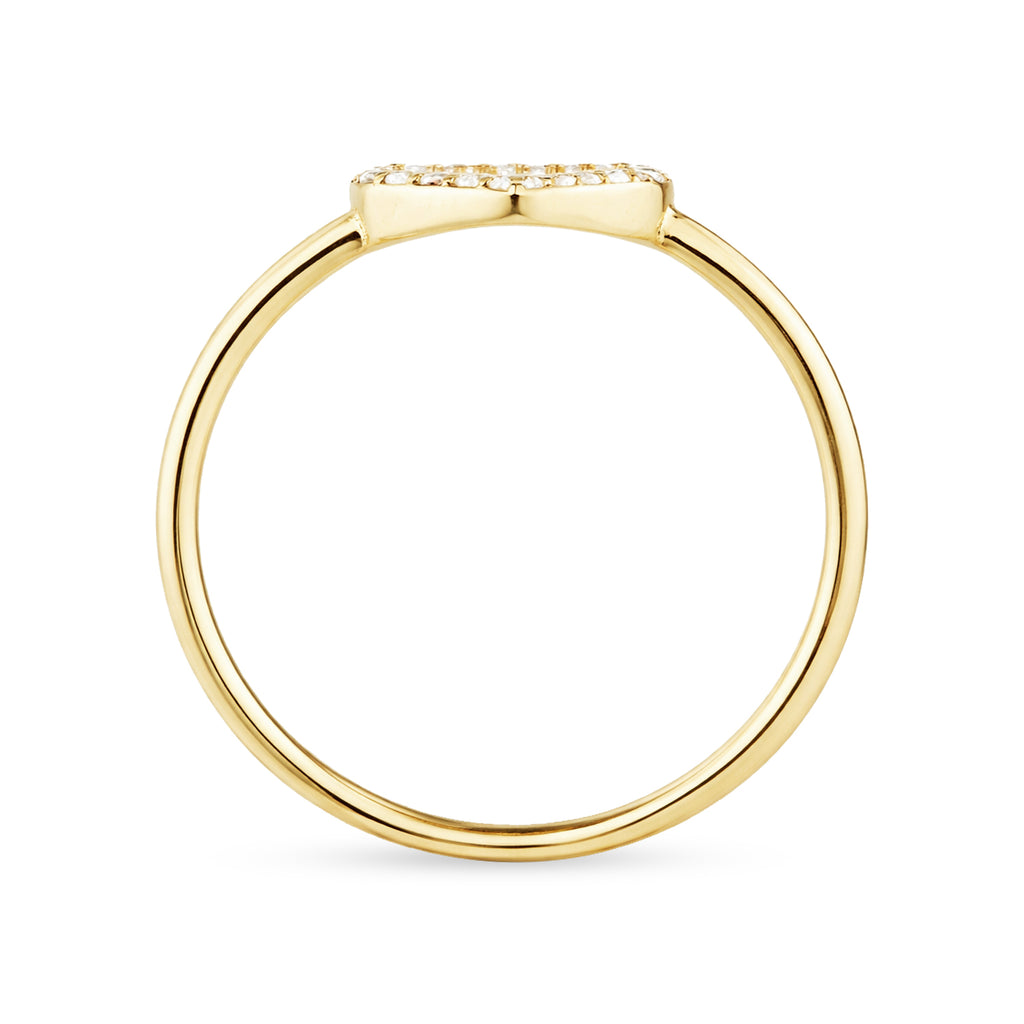 9ct Yellow Gold Pink Cubic Zirconia Baguette Heart Ring For Women