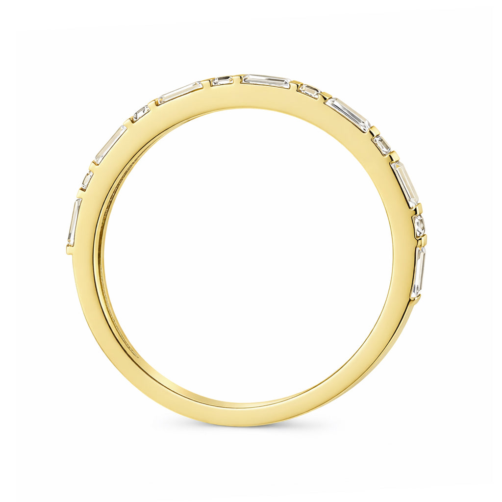 9ct Yellow Gold Cubic Zirconia Baguette Eternity Ring