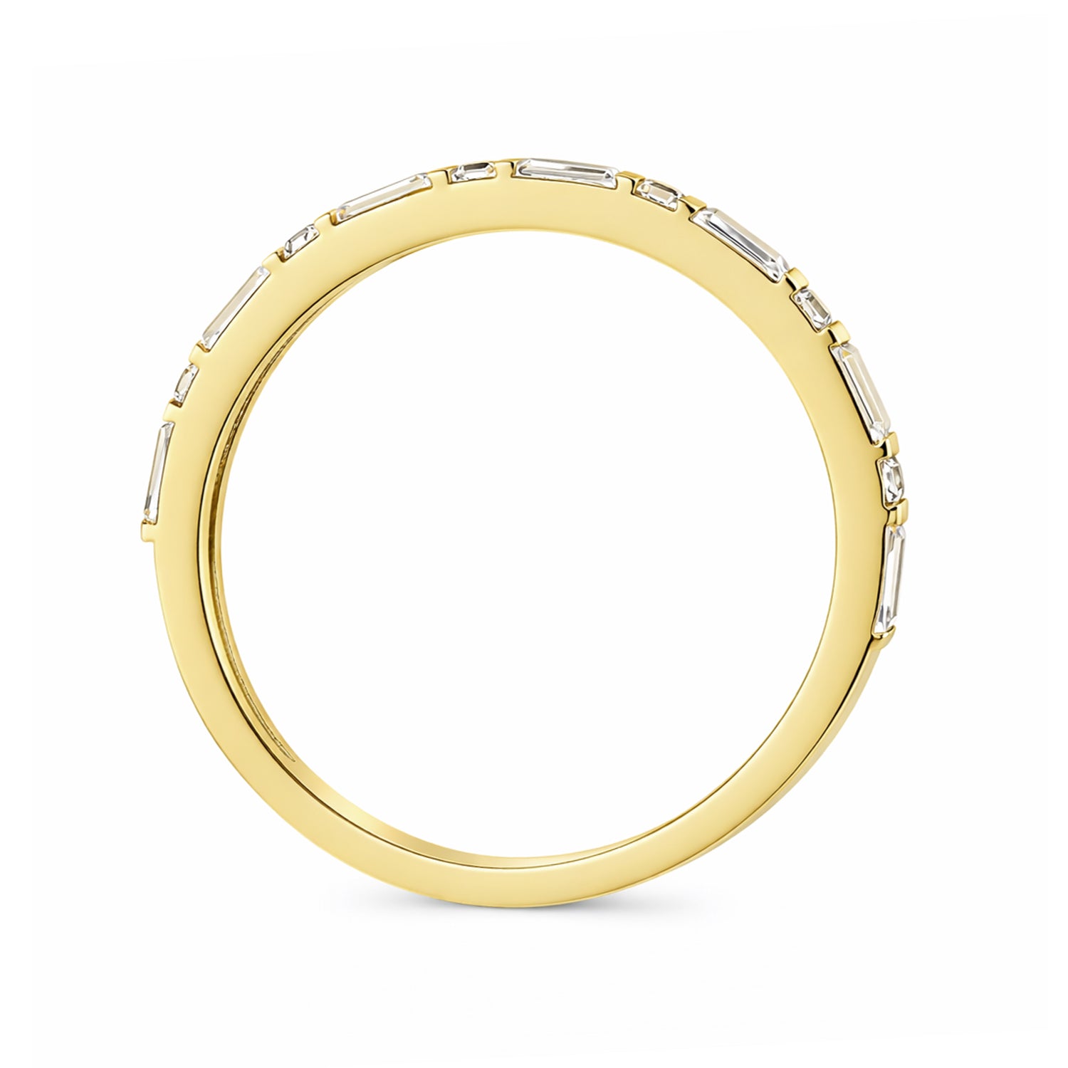 9ct Yellow Gold Cubic Zirconia Baguette Eternity Ring