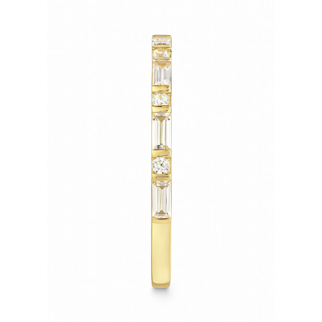 9ct Yellow Gold Cubic Zirconia Baguette Eternity Ring