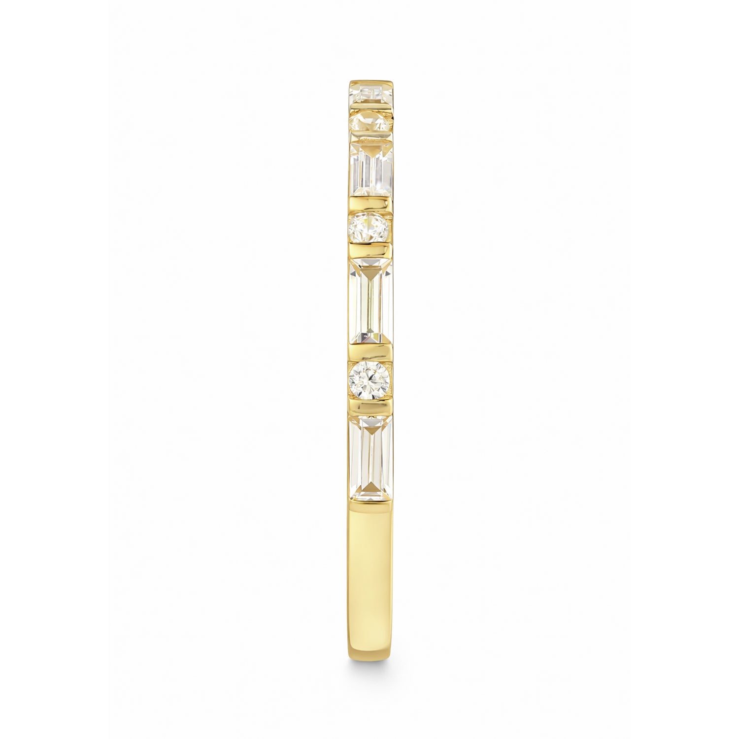 9ct Yellow Gold Cubic Zirconia Baguette Eternity Ring