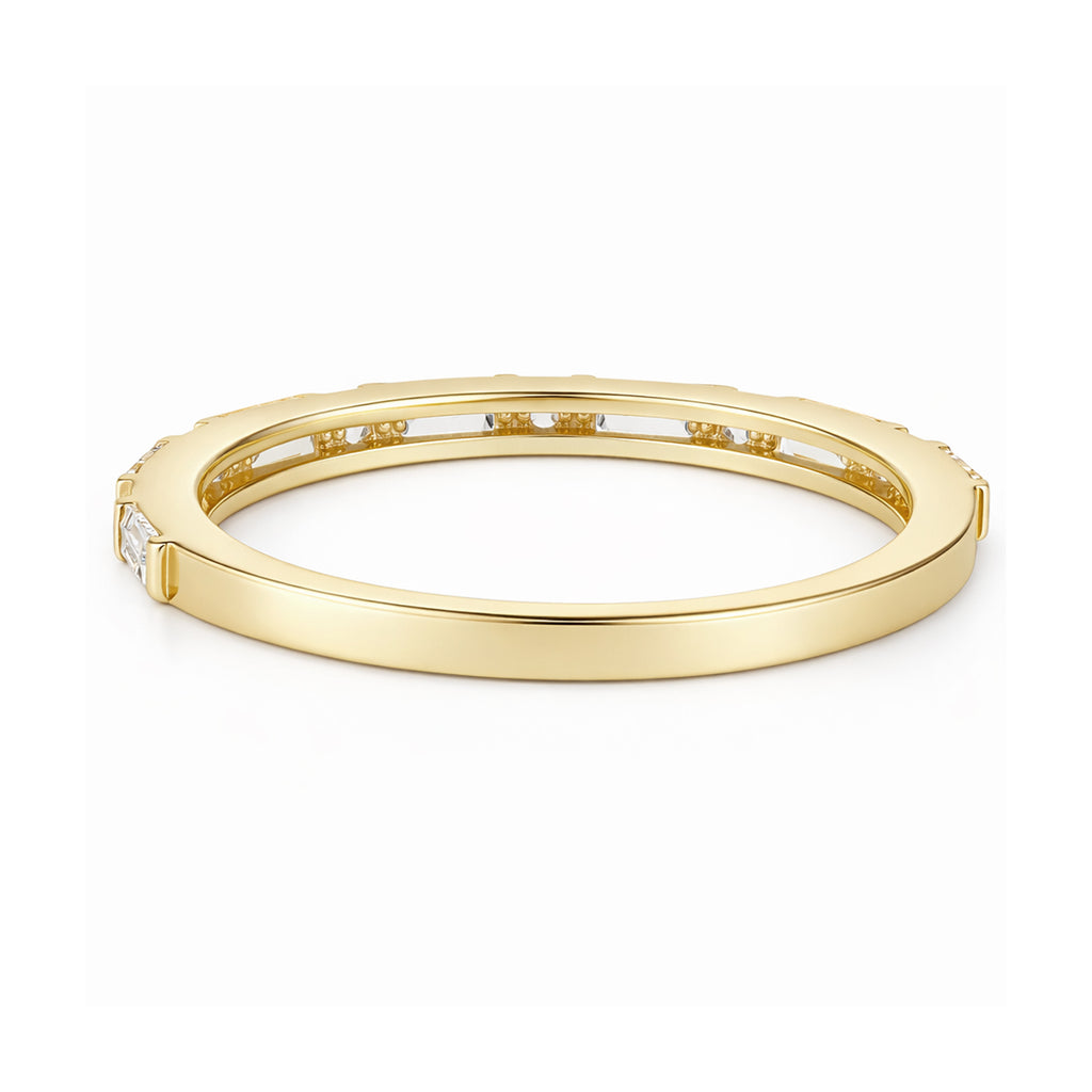 9ct Yellow Gold Cubic Zirconia Baguette Eternity Ring
