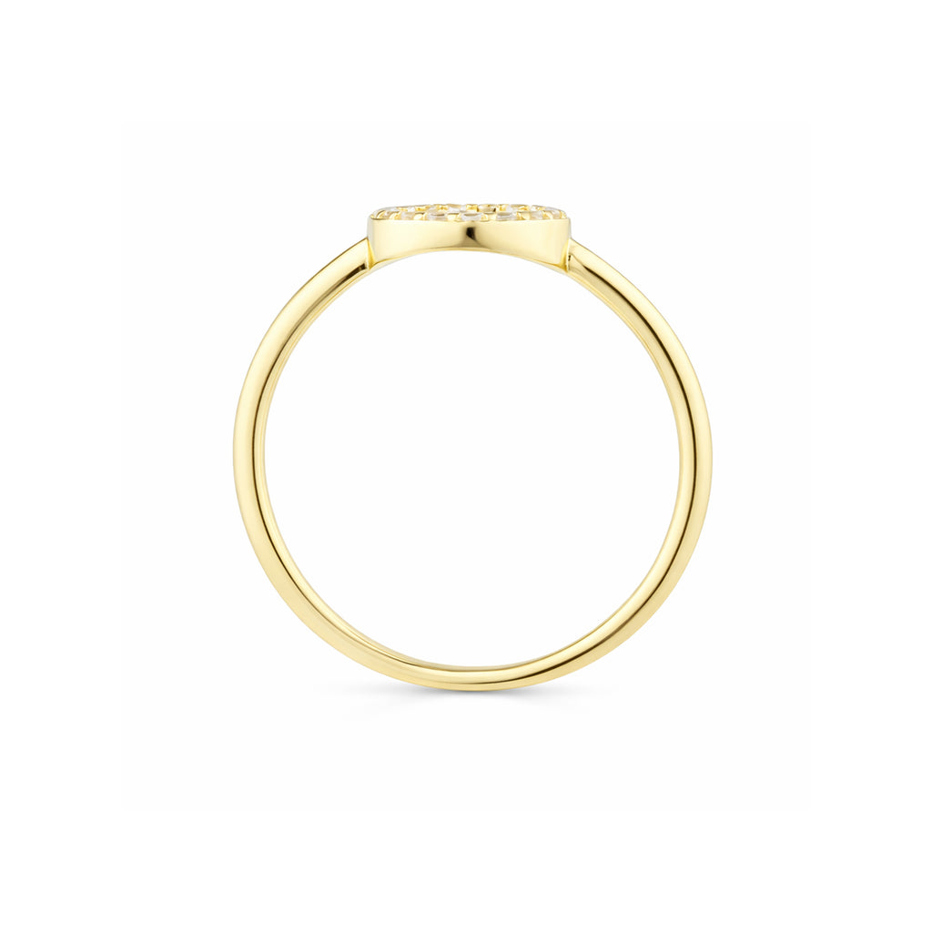 9ct Yellow Gold CZ Baguette Sunburst Ring