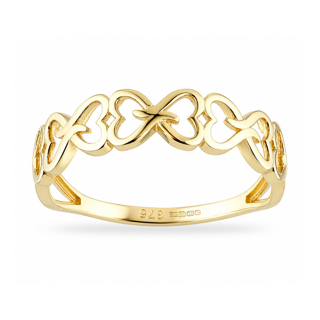 9ct Yellow Gold Infinity Heart Ring