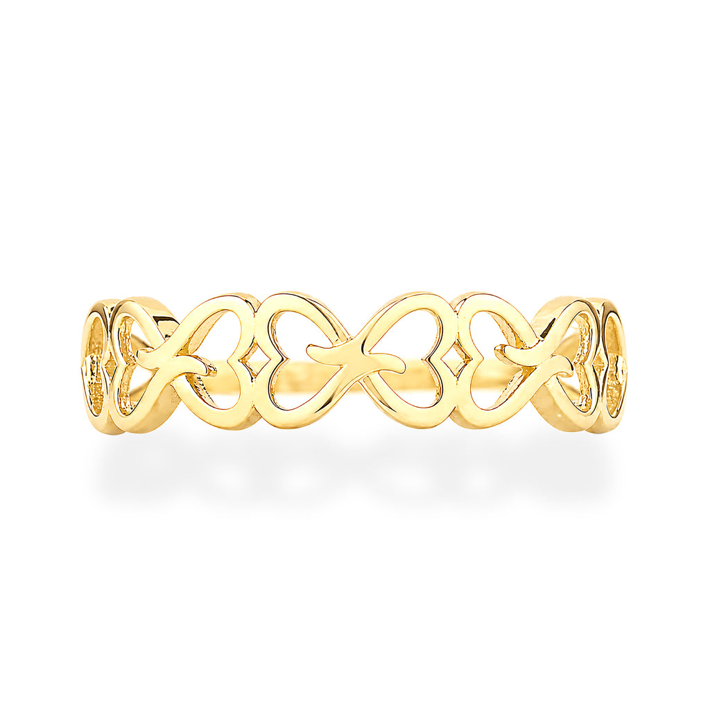 9ct Yellow Gold Infinity Heart Ring
