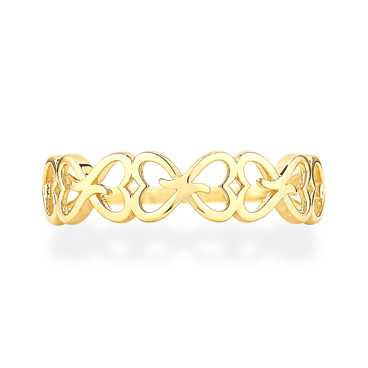 9ct Yellow Gold Infinity Heart Ring