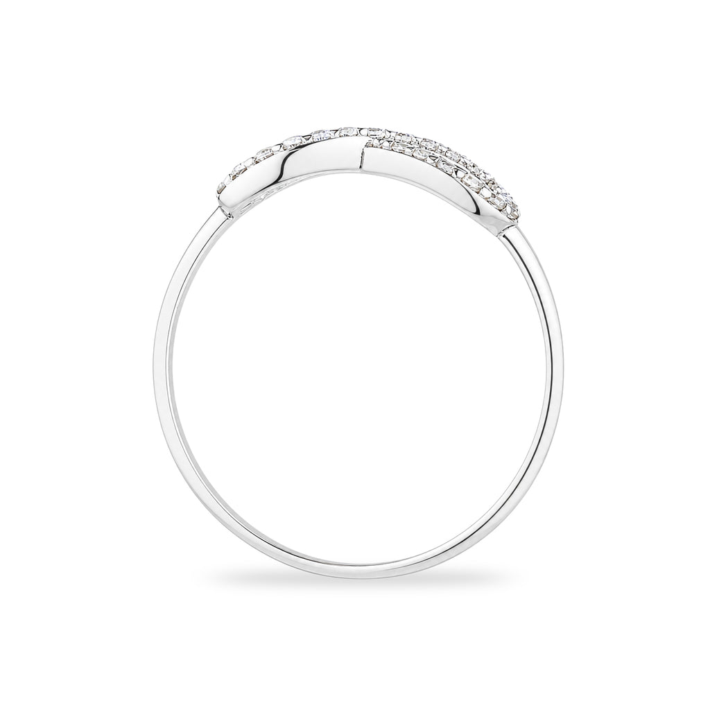 9ct White Gold Cubic Zirconia Infinity Ring