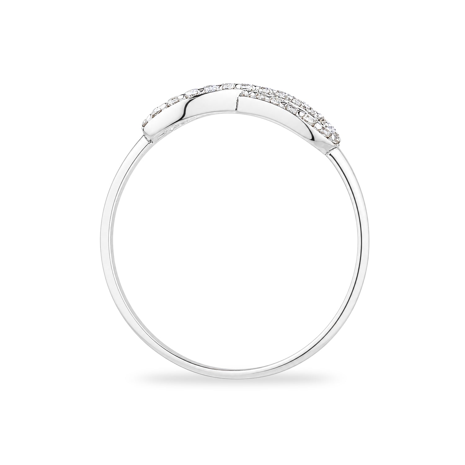 9ct White Gold Cubic Zirconia Infinity Ring