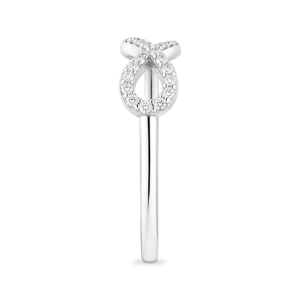 9ct White Gold Cubic Zirconia Infinity Ring