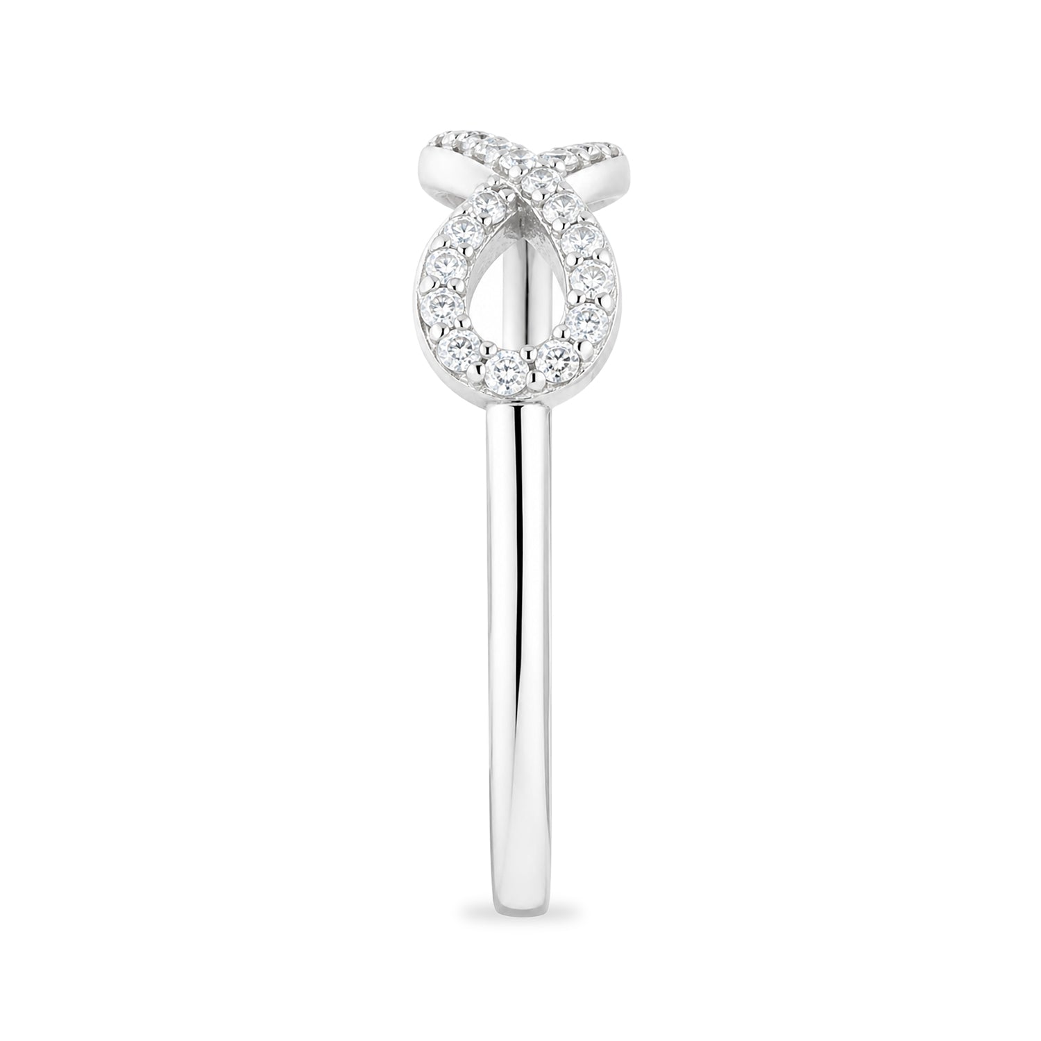 9ct White Gold Cubic Zirconia Infinity Ring