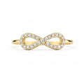 9ct Yellow Gold CZ Stone Set Infinity Ring