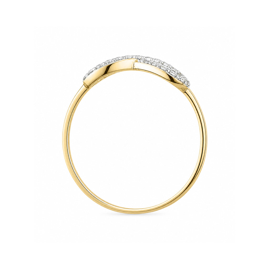 9ct Yellow Gold CZ Stone Set Infinity Ring
