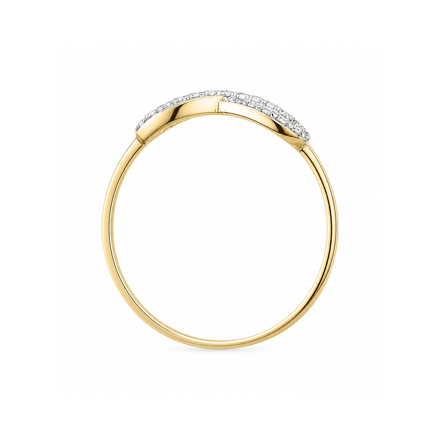 9ct Yellow Gold CZ Stone Set Infinity Ring