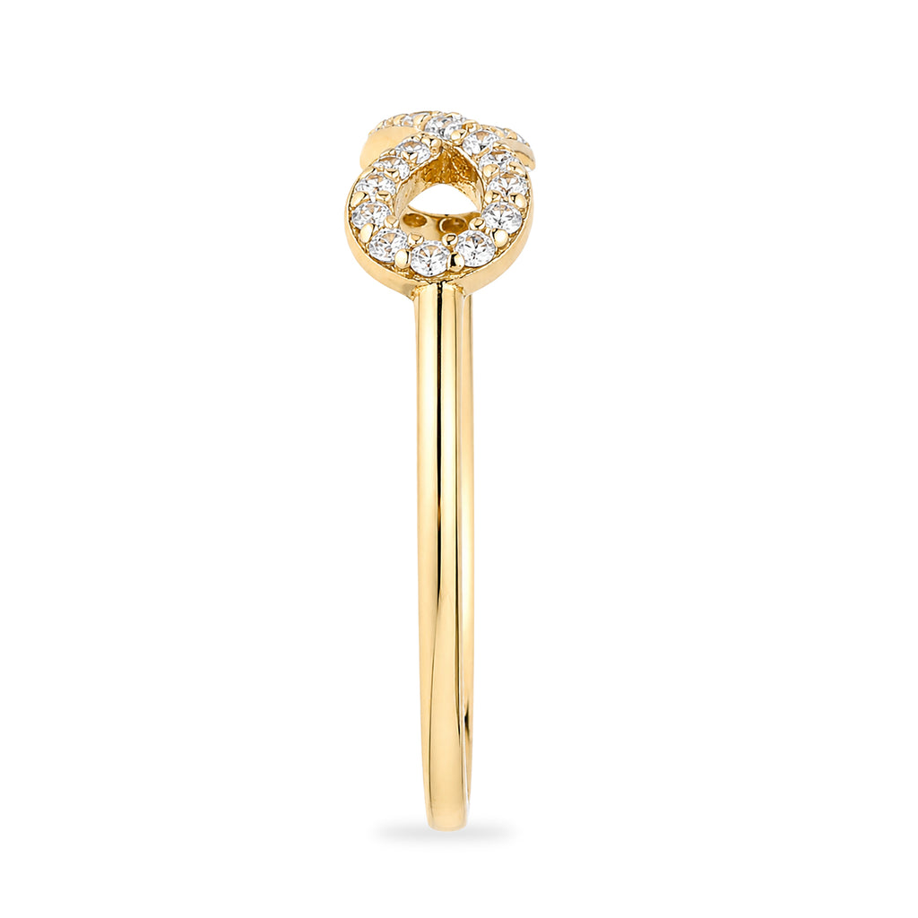 9ct Yellow Gold CZ Stone Set Infinity Ring