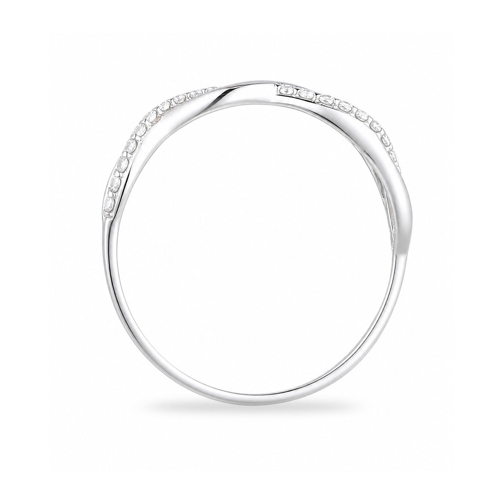 9ct White Gold Cubic Zirconia Infinity Ring