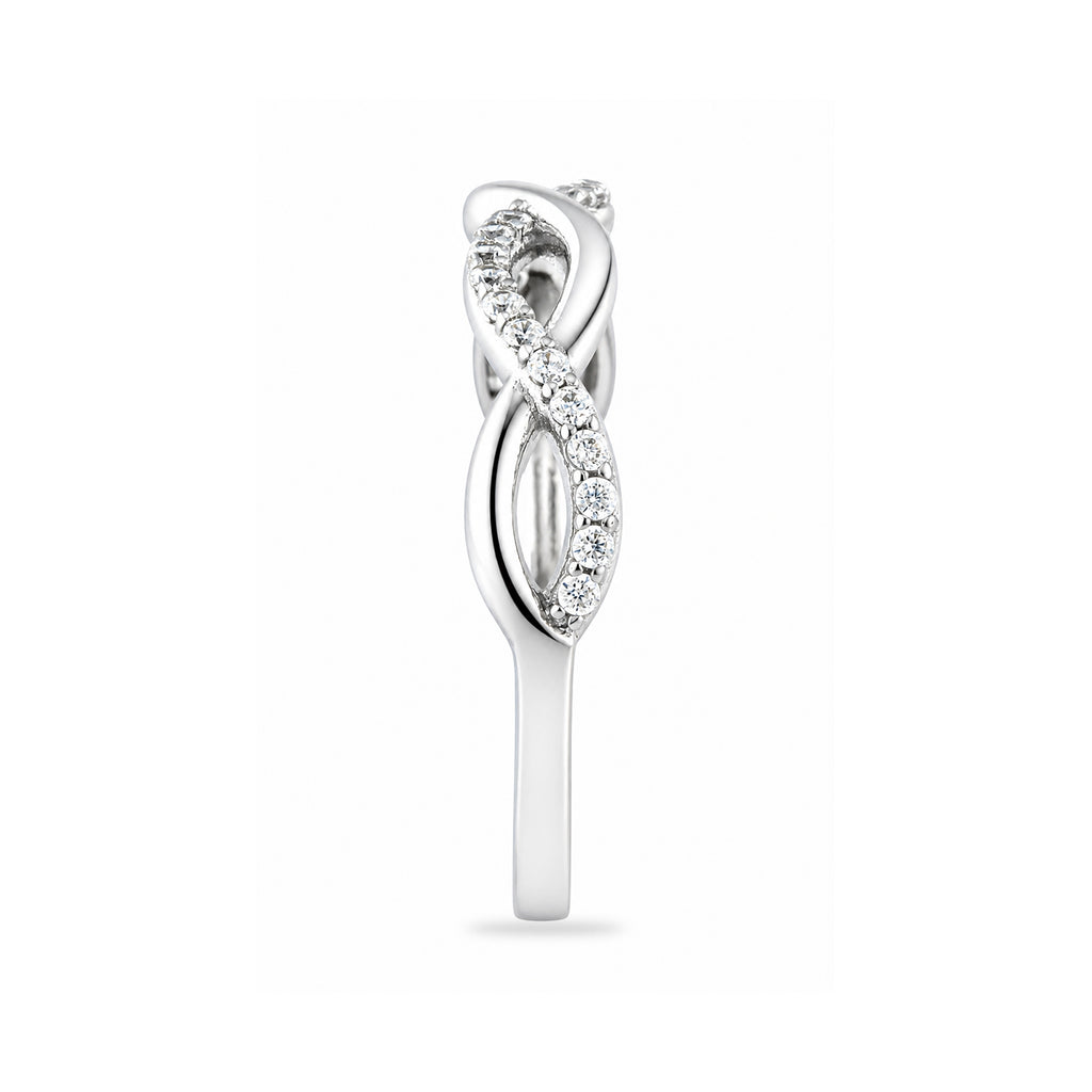 9ct White Gold Cubic Zirconia Infinity Ring