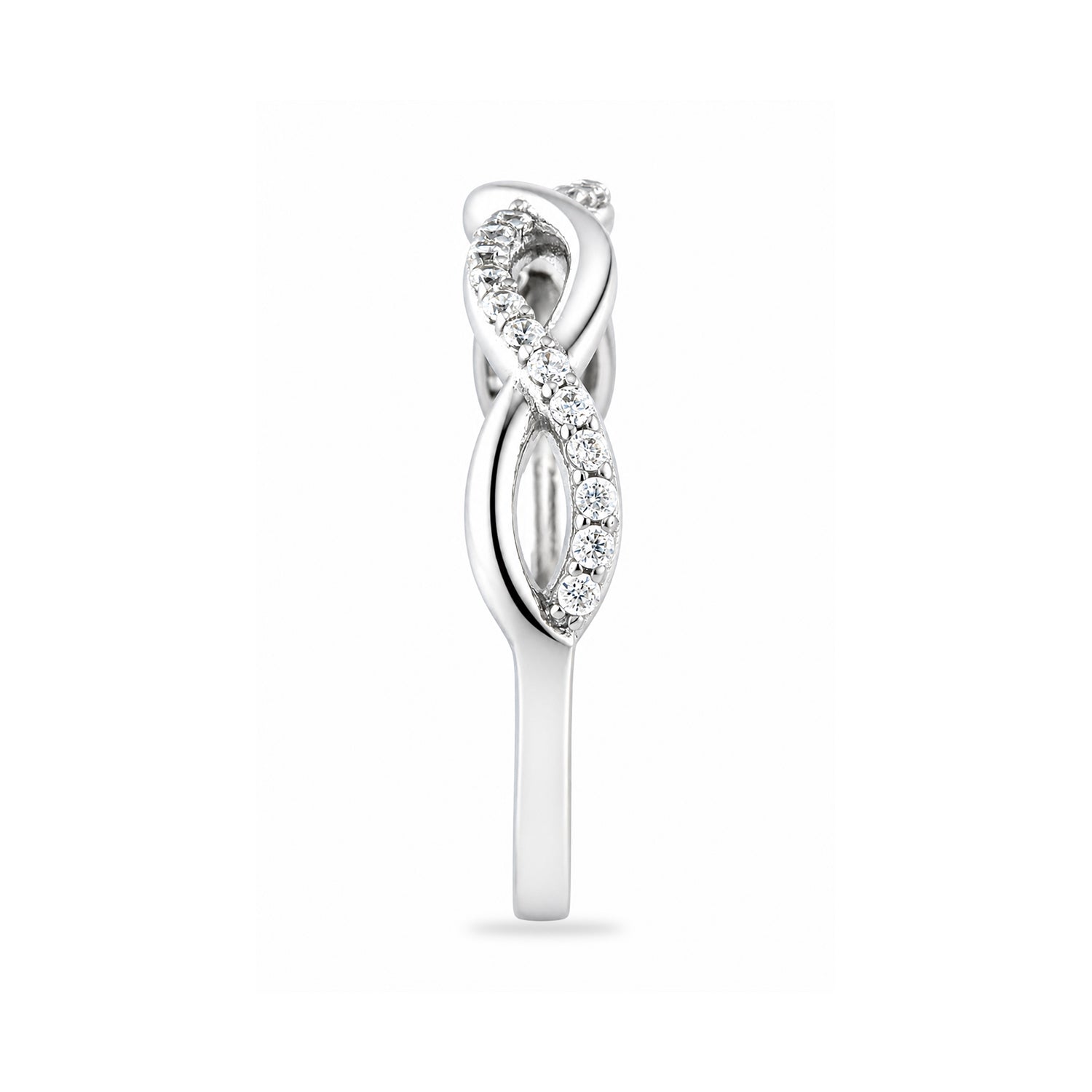 9ct White Gold Cubic Zirconia Infinity Ring