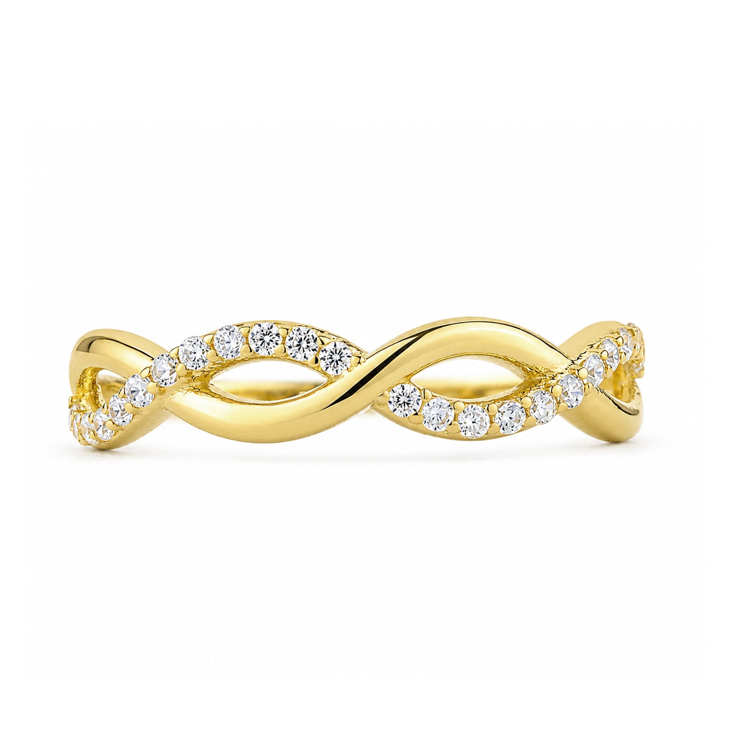 9ct Yellow Gold Cubic Zirconia Infinity Ring