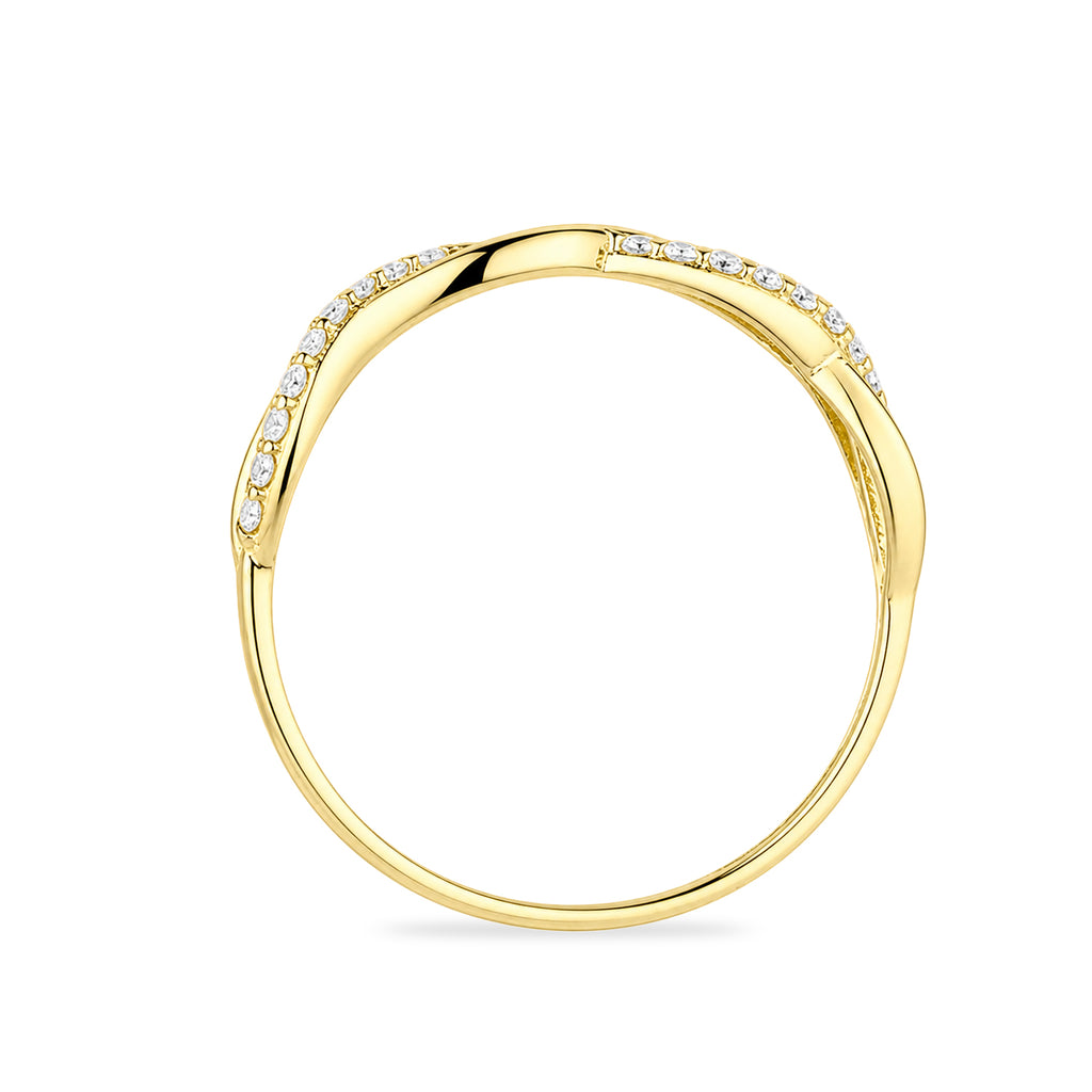 9ct Yellow Gold Cubic Zirconia Infinity Ring