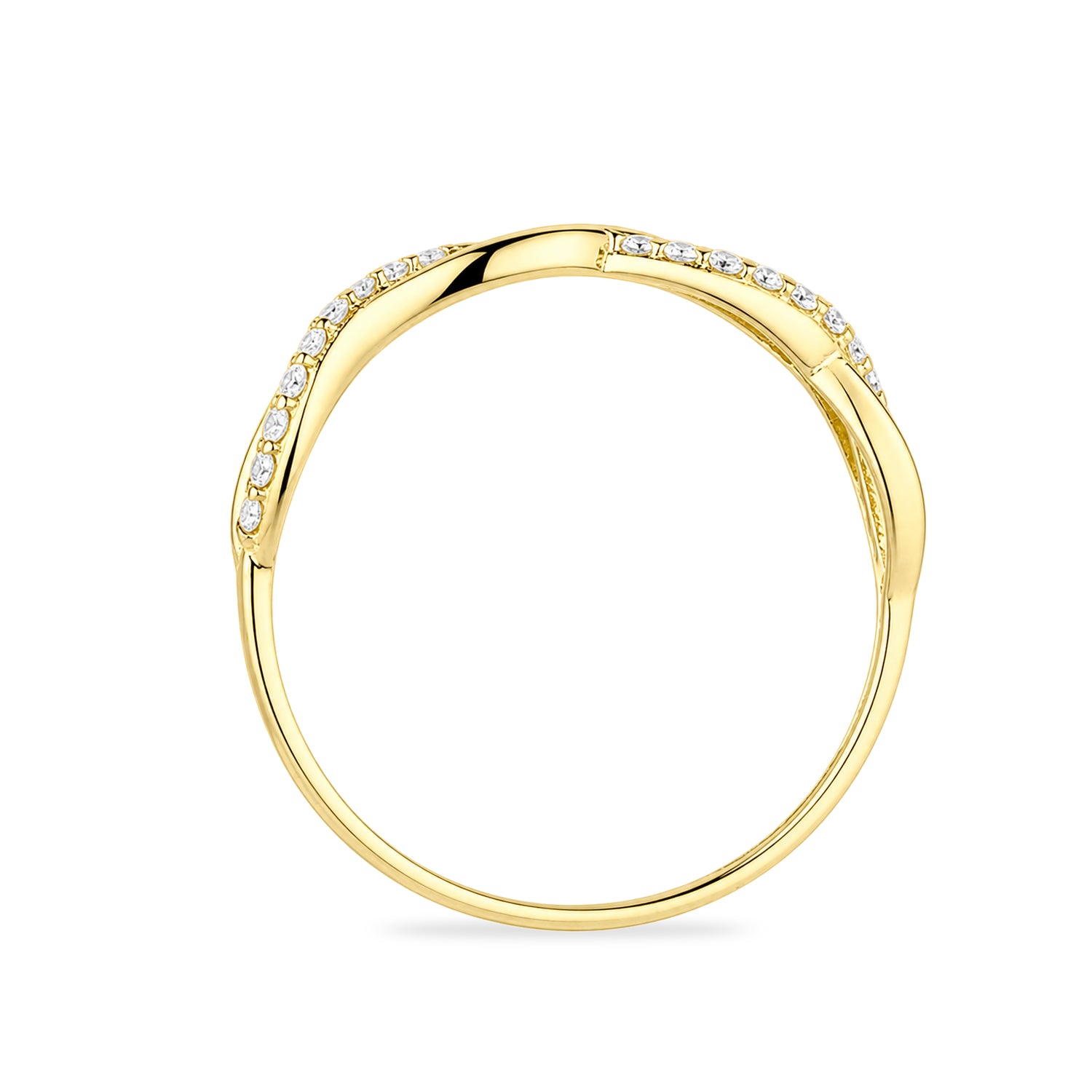 9ct Yellow Gold Cubic Zirconia Infinity Ring