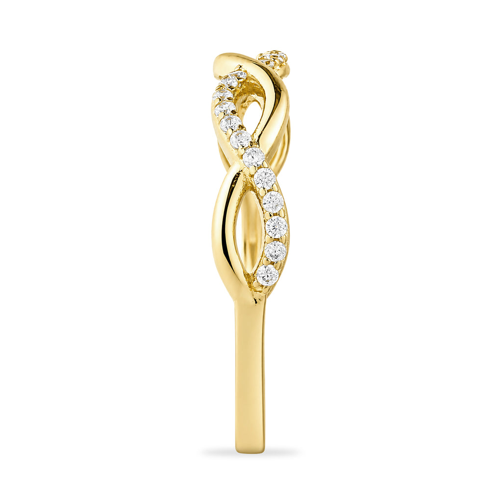 9ct Yellow Gold Cubic Zirconia Infinity Ring