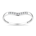 9ct White Gold Cubic Zirconia Wishbone Ring