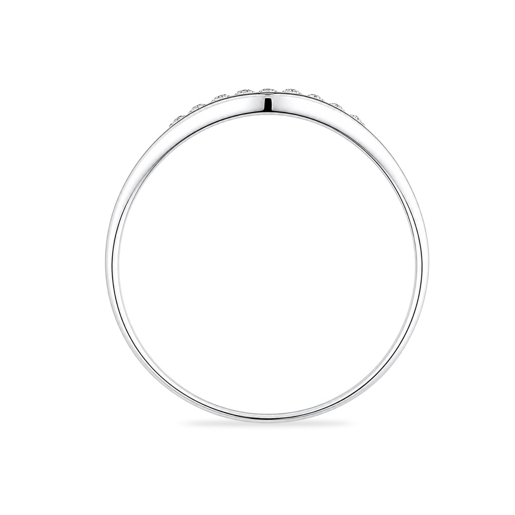 9ct White Gold Cubic Zirconia Wishbone Ring