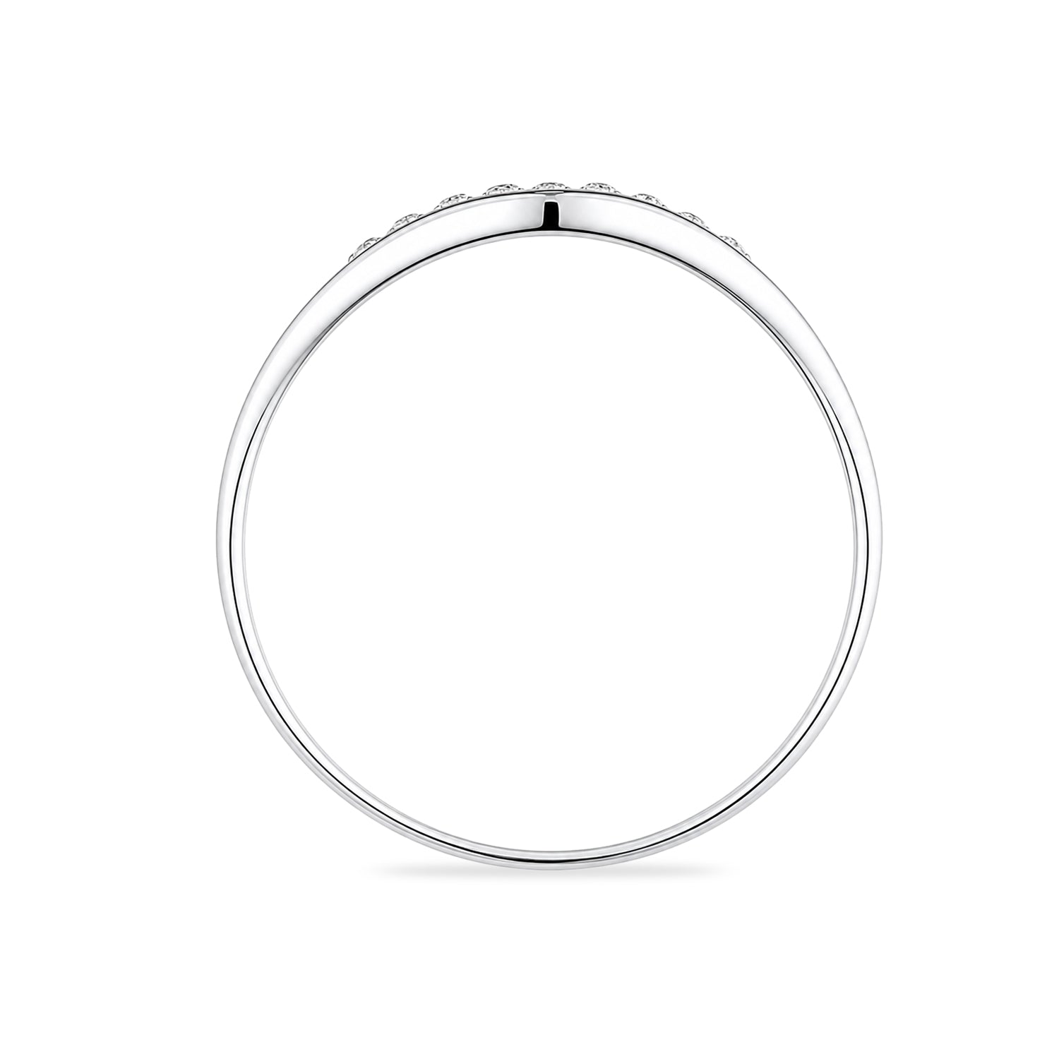 9ct White Gold Cubic Zirconia Wishbone Ring