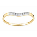 9ct Yellow Gold Cubic Zirconia Wishbone Ring