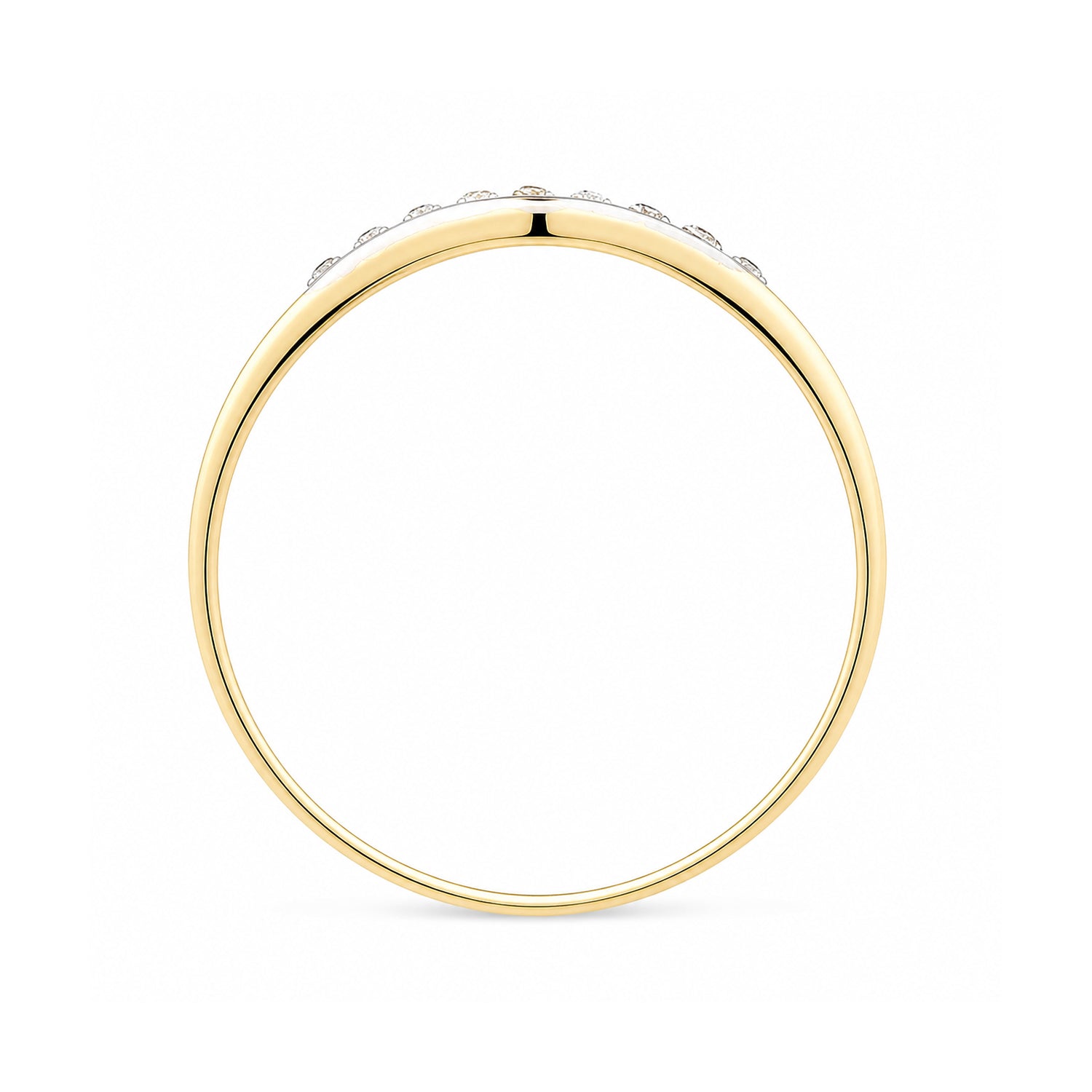 9ct Yellow Gold Cubic Zirconia Wishbone Ring