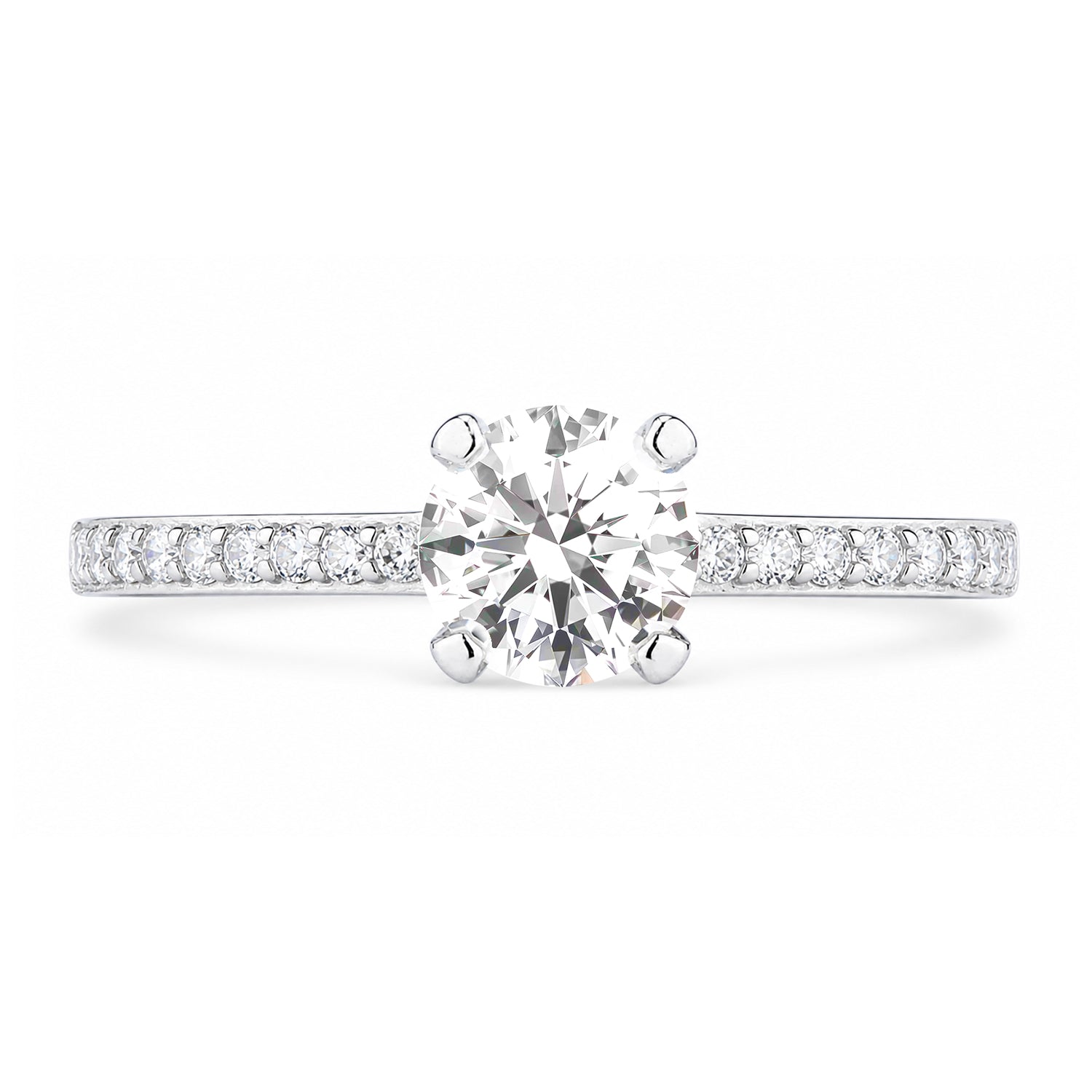 9ct White Gold Cubic Zirconia Solitaire Ring