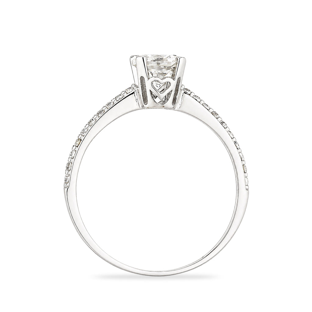 9ct White Gold Cubic Zirconia Solitaire Ring
