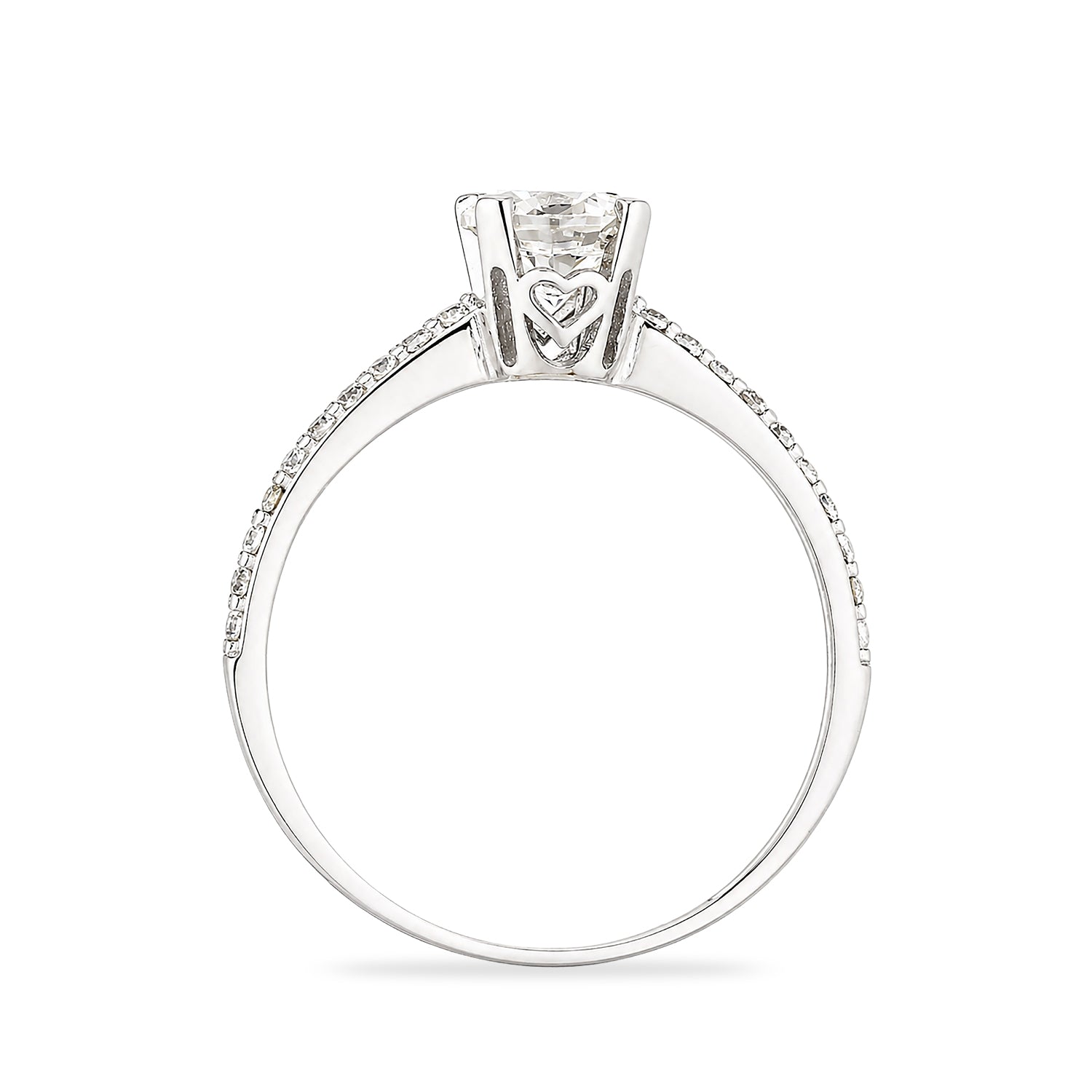 9ct White Gold Cubic Zirconia Solitaire Ring