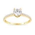 Cubic Zirconia Solitaire Ring in 9ct Yellow Gold