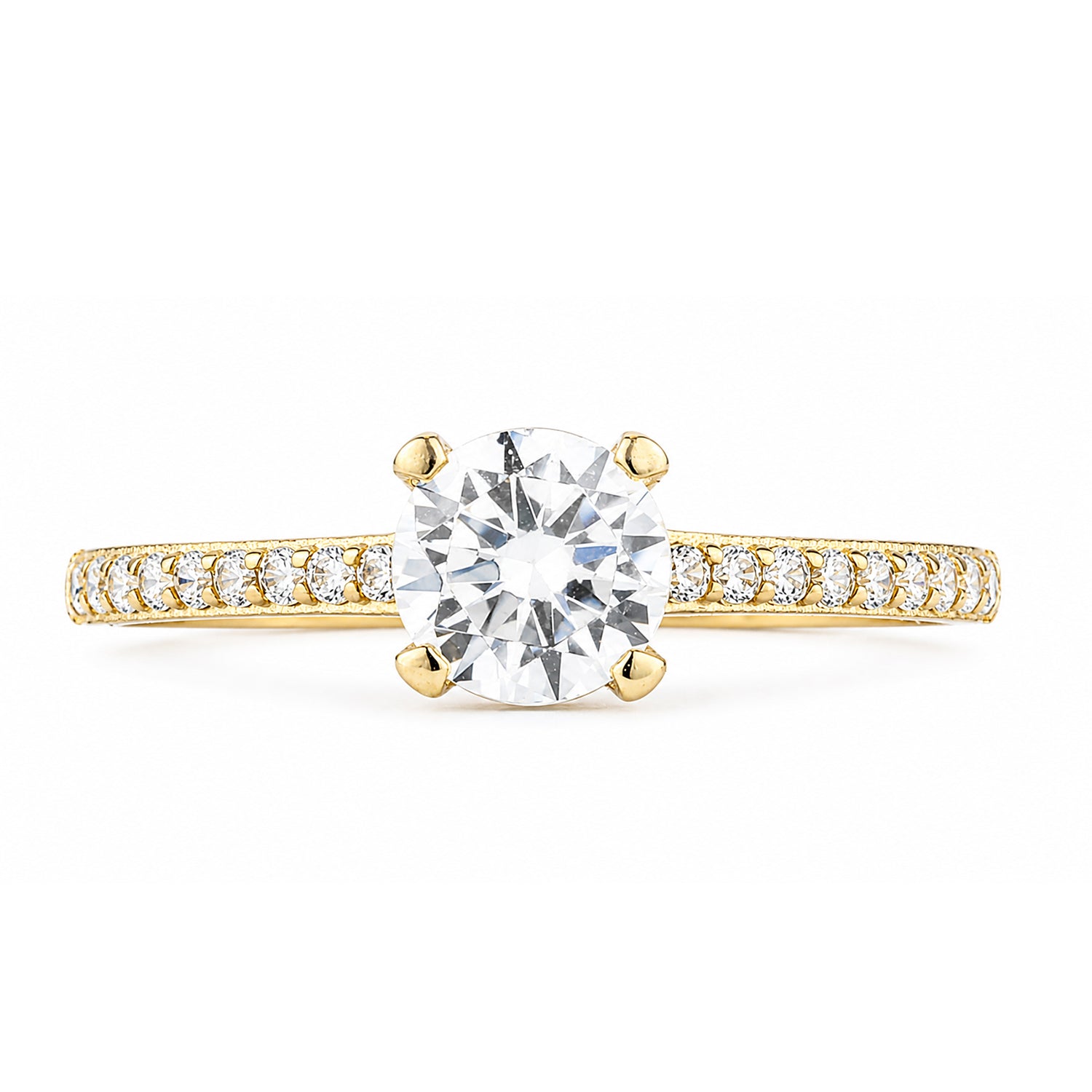 Cubic Zirconia Solitaire Ring in 9ct Yellow Gold