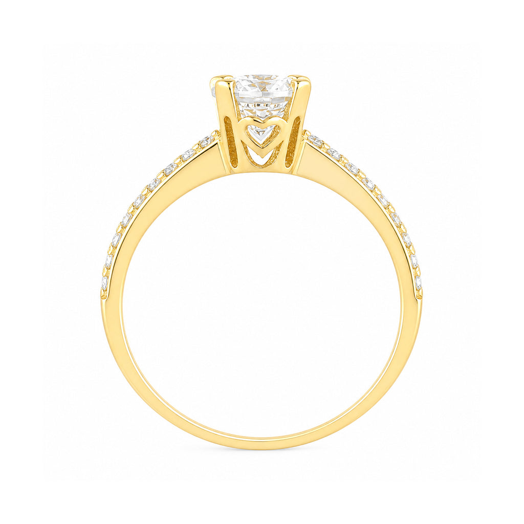 Cubic Zirconia Solitaire Ring in 9ct Yellow Gold