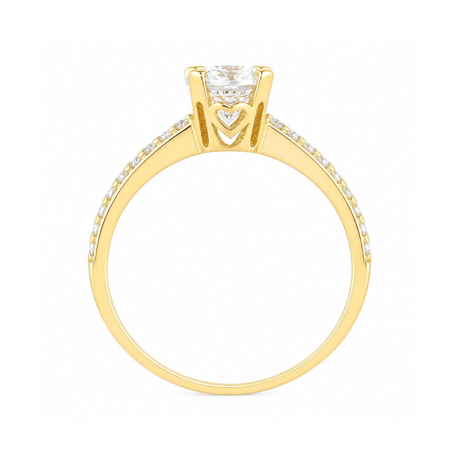 Cubic Zirconia Solitaire Ring in 9ct Yellow Gold