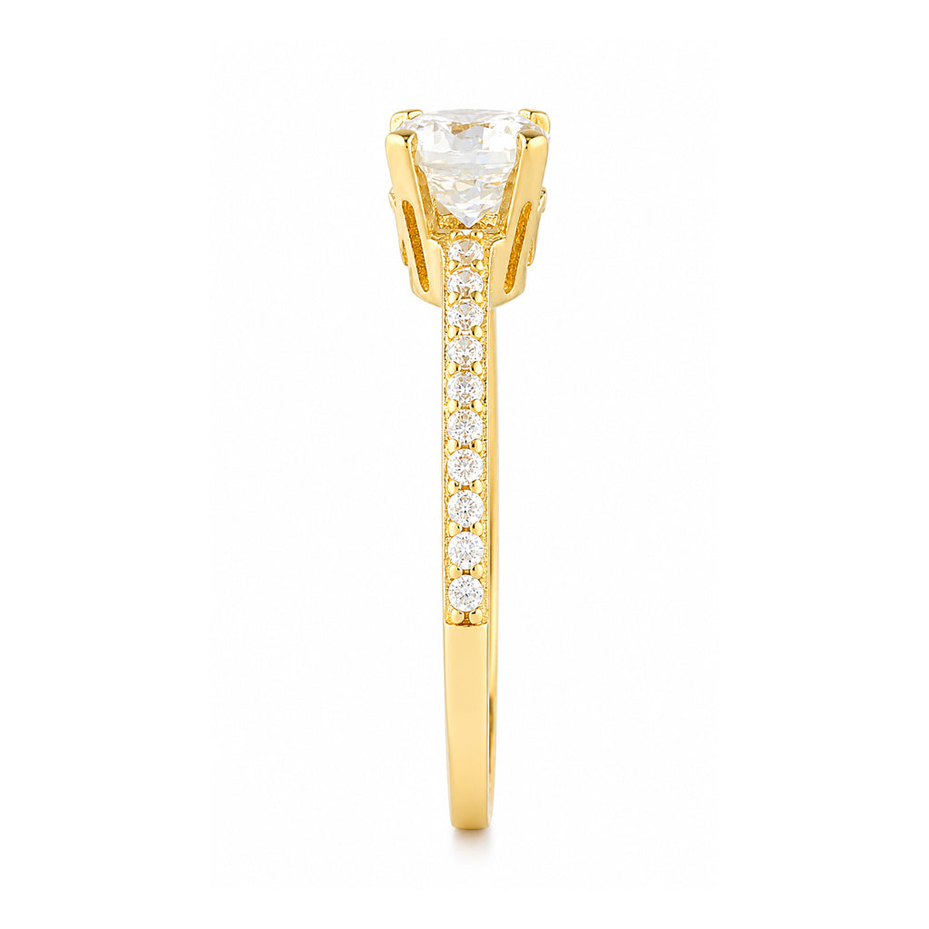 Cubic Zirconia Solitaire Ring in 9ct Yellow Gold