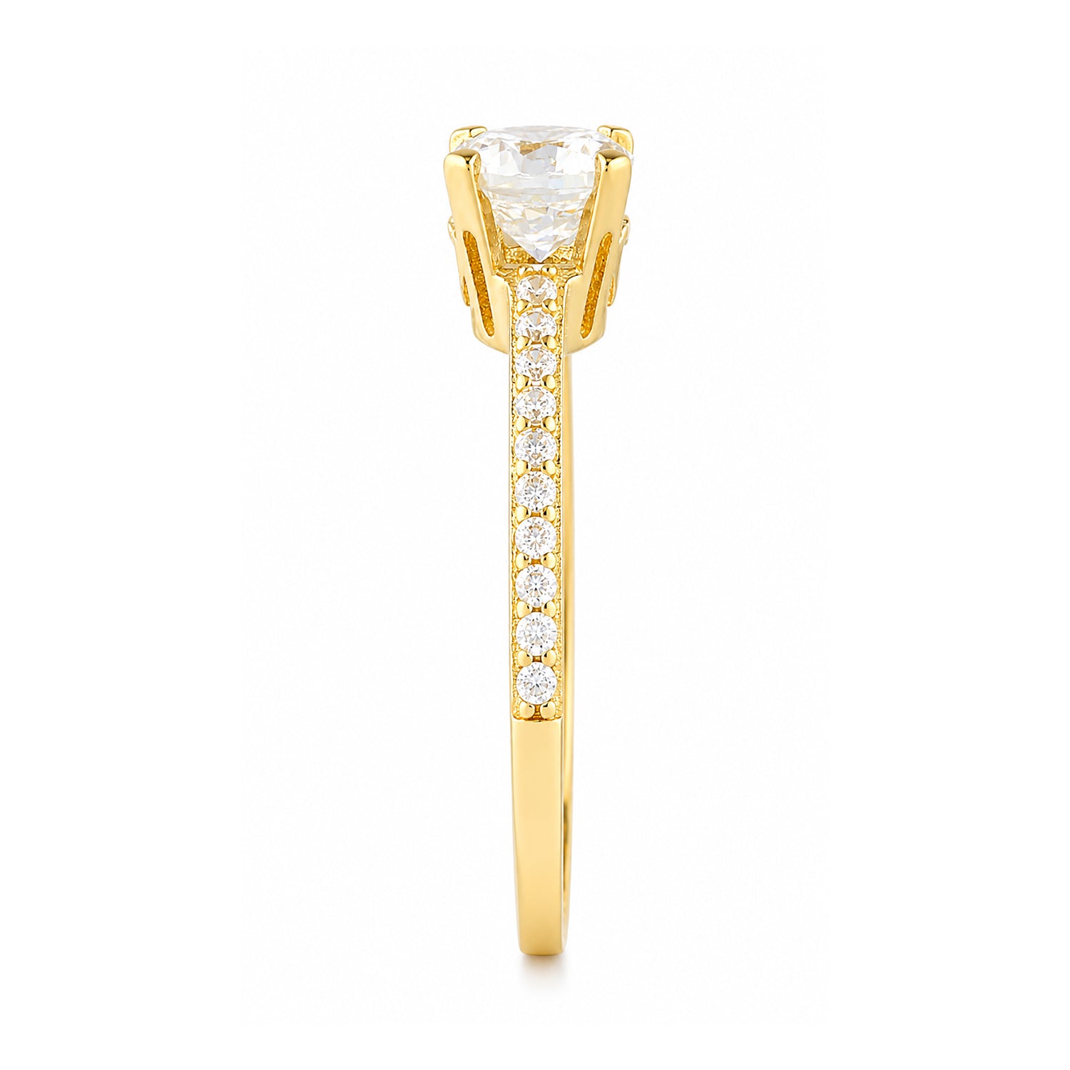 Cubic Zirconia Solitaire Ring in 9ct Yellow Gold