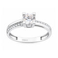9ct White Gold Cubic Solitaire Engagement Ring