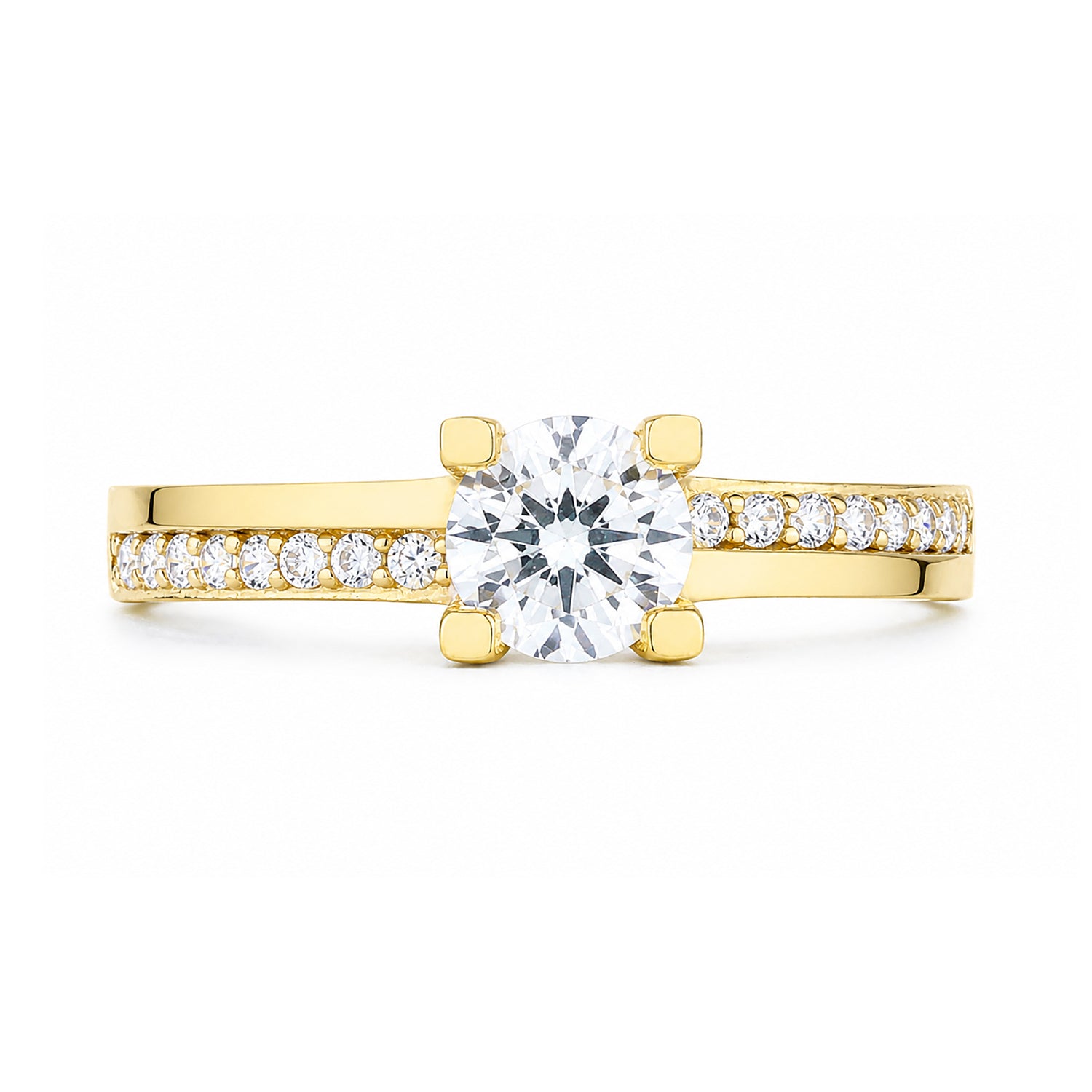 9ct Yellow Gold Cubic Zirconia Solitaire Ring
