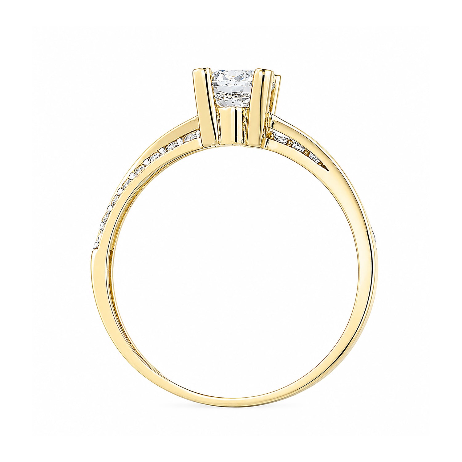 9ct Yellow Gold Cubic Zirconia Solitaire Ring