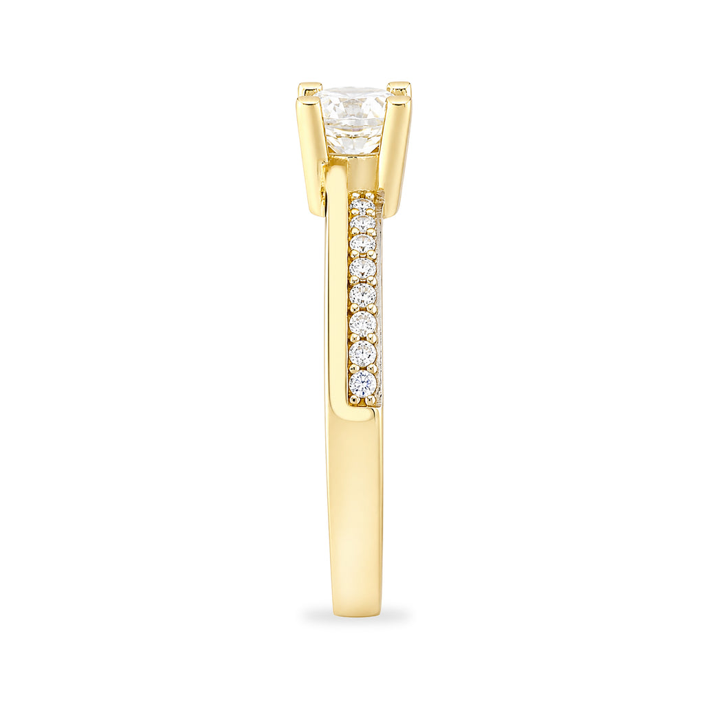 9ct Yellow Gold Cubic Zirconia Solitaire Ring