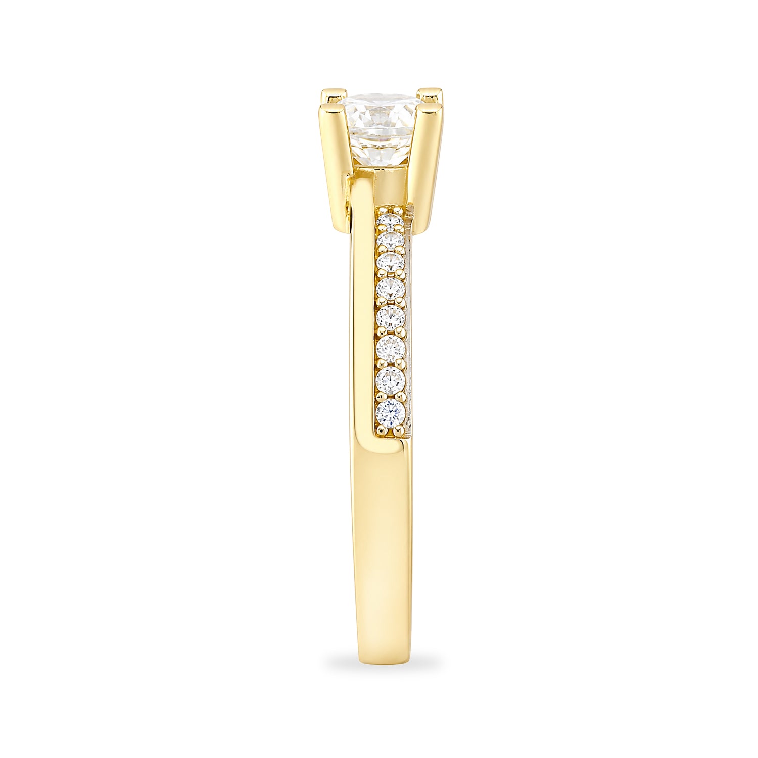 9ct Yellow Gold Cubic Zirconia Solitaire Ring