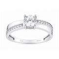 9ct White Gold Cubic Zirconia Crossover Ring