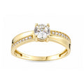 9ct Yellow Gold Cubic Zirconia Crossover Ring