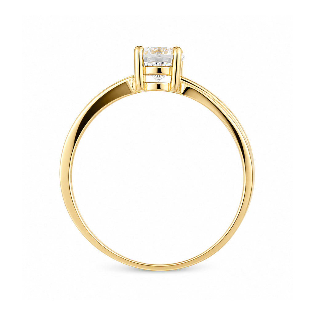 9ct Yellow Gold Cubic Zirconia Crossover Ring